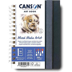 ART BOOK MIXED MEDIA SPIRAAL - PORTRAIT - 300G - 56VEL - DINA5