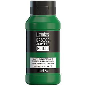 BASICS ACRYLIC FLUID TUBE 118ML - 405 HOOKERS GREEN PERM HUE