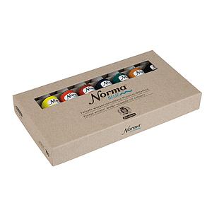 NORMA BLUE WATERMIXABLE OILPAINT CARDBOARD SET - 8 TUBES35ML