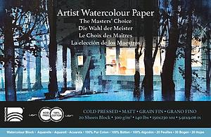 WATERCOLOUR BLOCK MEDIUM 300G 20VEL 15x23CM