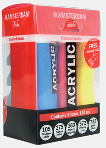 ACRYL STANDARD SERIES SET - 5X TUBES 120ML + 3 NOZZLES