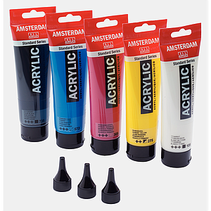 ACRYL STANDARD SERIES SET - 5X TUBES 120ML + 3 NOZZLES