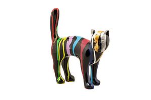 BEELDJE STANDING CAT - ZWART 47X16X39CM - I