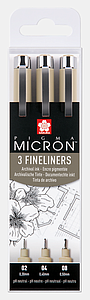 PIGMA MICRON FINELINER SET ZWART 02-04-08