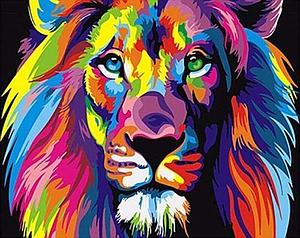 PAINT BY NUMBERS 40x50CM - LION POP ART
