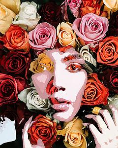 DIAMOND PAINTING 40x50CM - GIRL AND ROSES