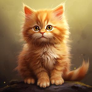 DIAMOND PAINTING MINI 25x25CM FRAMED - FLUFFY ORANGE KITTEN