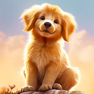 DIAMOND PAINTING MINI 25x25CM - CUTE GOLDEN RETRIEVER PUP
