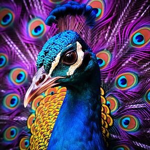 DIAMOND PAINTING MINI 25x25CM FRAMED - GRACEFUL PEACOCK