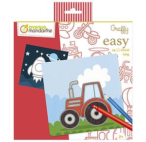 GRAFFY POP KLEURPLATEN EASY - VOERTUIGEN - 120G - 24VEL