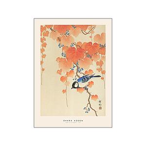 OHARA KOSON - GREAT TIT ON THE BRANCH - 50X70CM