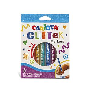 GLITTER MARKERS SET - 6ST