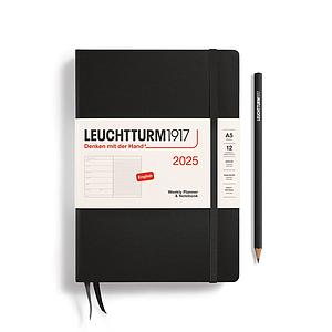 AG2025 WEEKLY PLANNER & NOTEBOOK A5 - BLACK